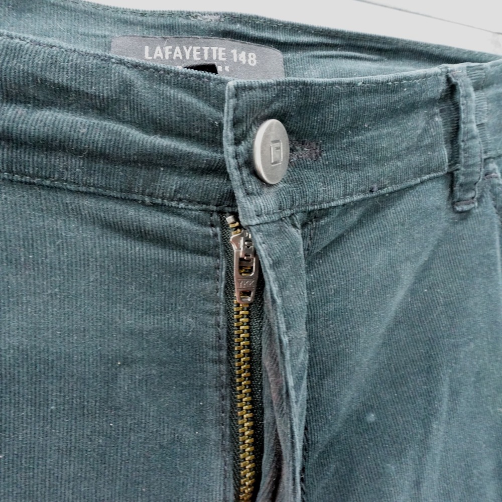 Lafayette 148 Corduroy Flare Pants Size 8 Green Women Soft Mid Rise Stretch - Picture 5 of 13